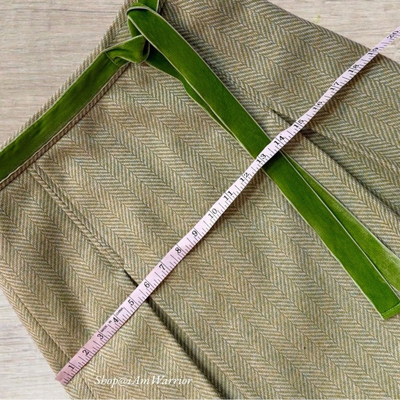 J.Crew vintage velvet belted herringbone pleated wool skirt *shop@iamwarrior - Picture 7 of 12